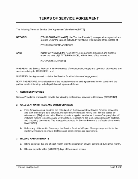 Sample Janitorial Contract Best Of Terms Of Service Agreement Template &amp; Sample form