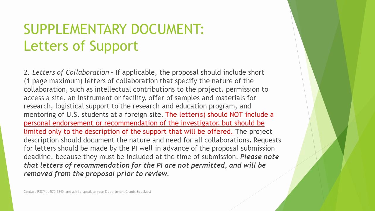 Sample Letter Of Collaboration Project Lovely solicitation Number Nsf Proposal Preparation Tips Ppt