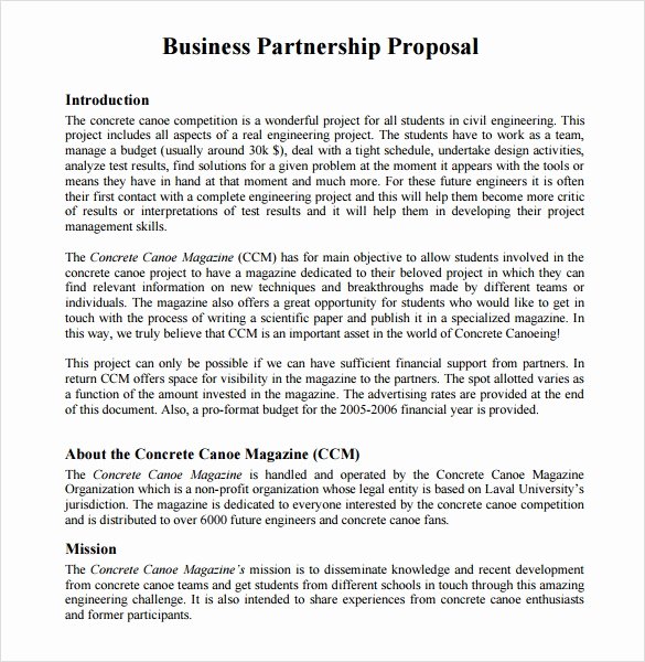 Sample Letter Of Collaboration Proposal Awesome Sample Partnership Proposal 13 Documents In Pdf