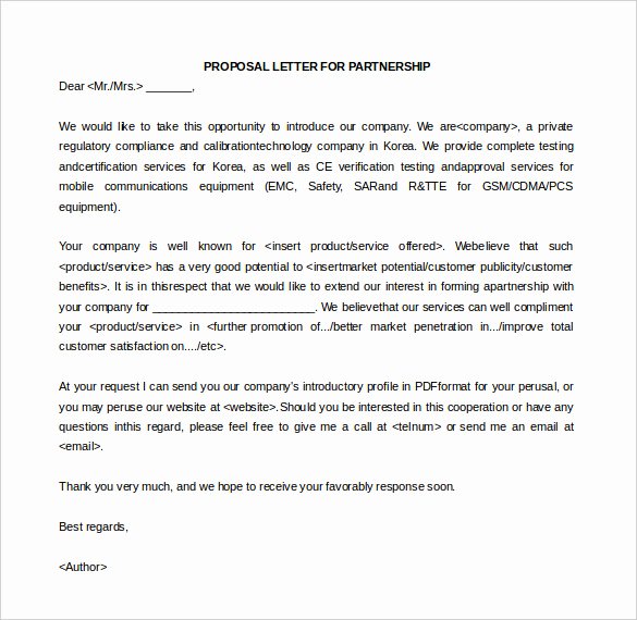 Sample Letter Of Collaboration Proposal Elegant 33 Proposal Letter Templates Doc Pdf