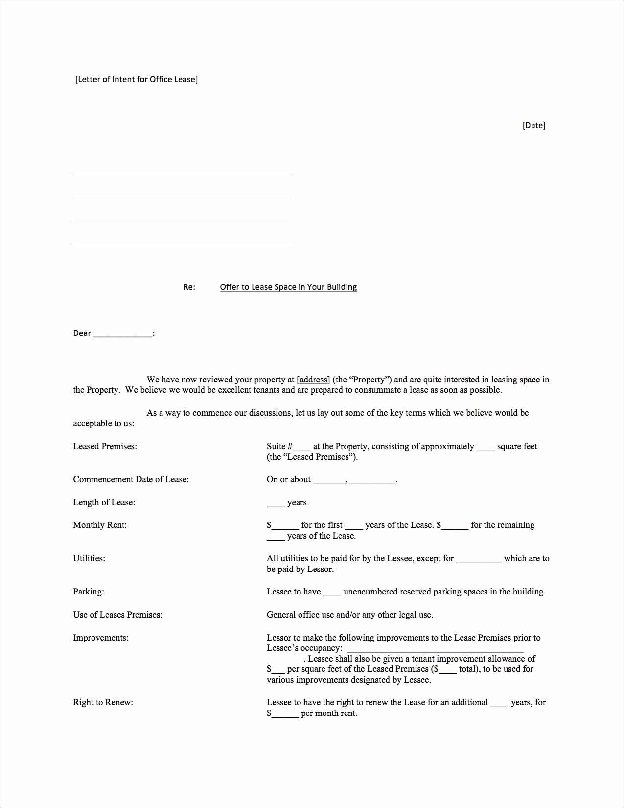 Sample Letter Of Intent to Lease Commercial Retail Space Lovely How to Negotiate the Best Fice Lease for Your Startup