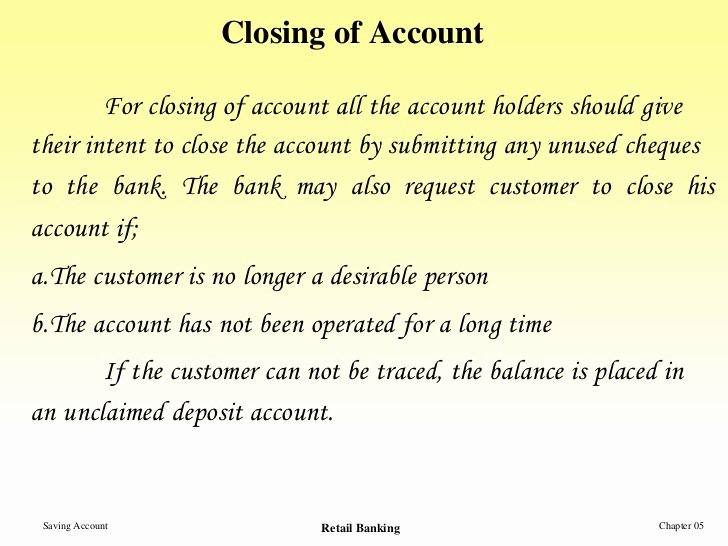 Sample Letter to Close Bank Account New Saving Account