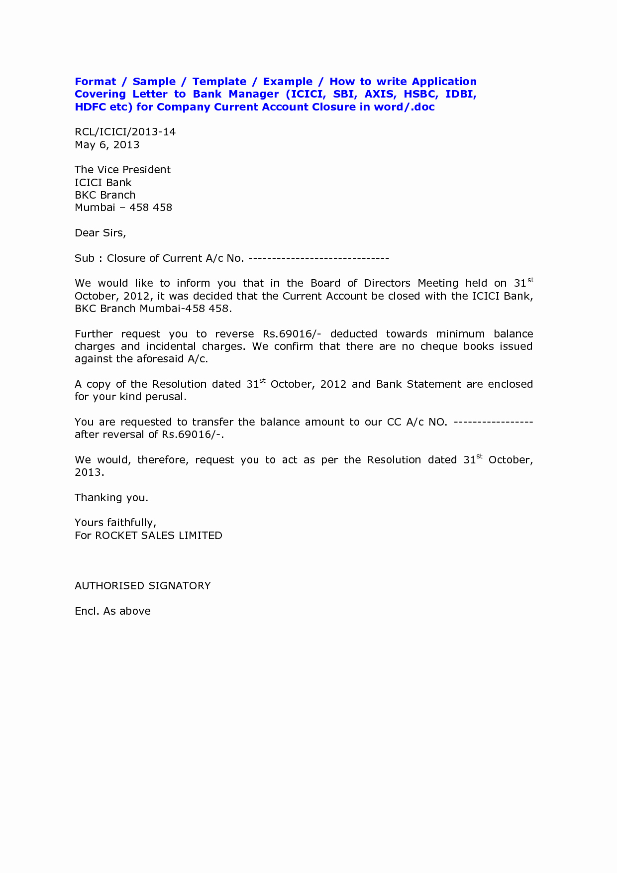 Sample Letter to Close Bank Account Unique Bank Account Closing Letter format Sample Cover Templates