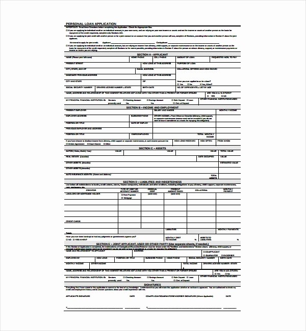 Sample Loan Application form Awesome 5 Loan Application form Templates Pdf