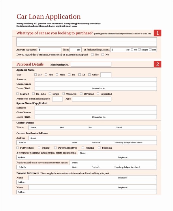 Sample Loan Application form Beautiful 9 Sample Loan Application forms Sample Example format