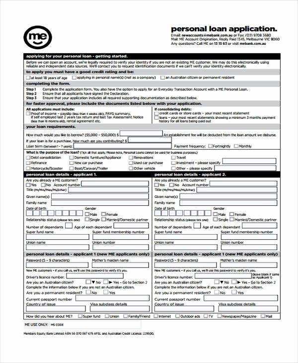 Sample Loan Application form Fresh Application forms Example