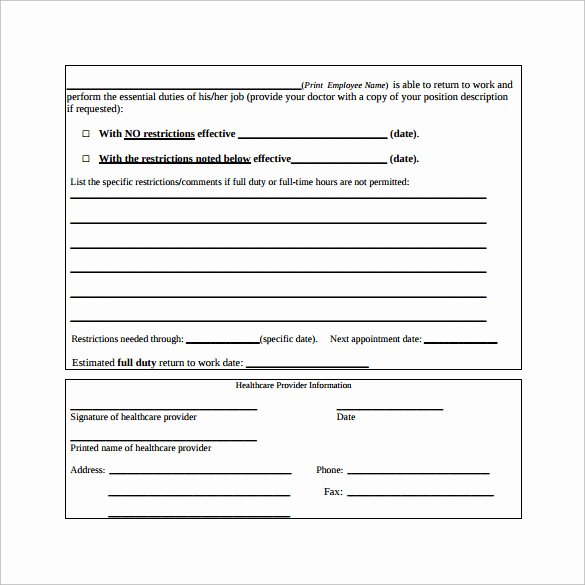 Sample Medical Release forms Beautiful Sample Work Release forms 9 Download Free Documents In