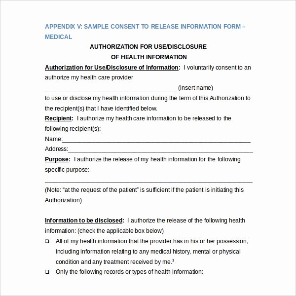 Sample Medical Release forms Luxury 20 Sample Medical Release forms