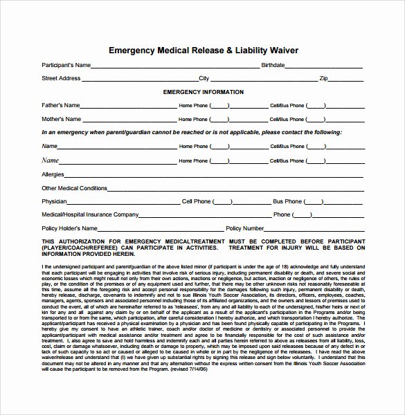 Sample Medical Release forms Luxury 9 Liability Release forms – Samples Examples &amp; formats