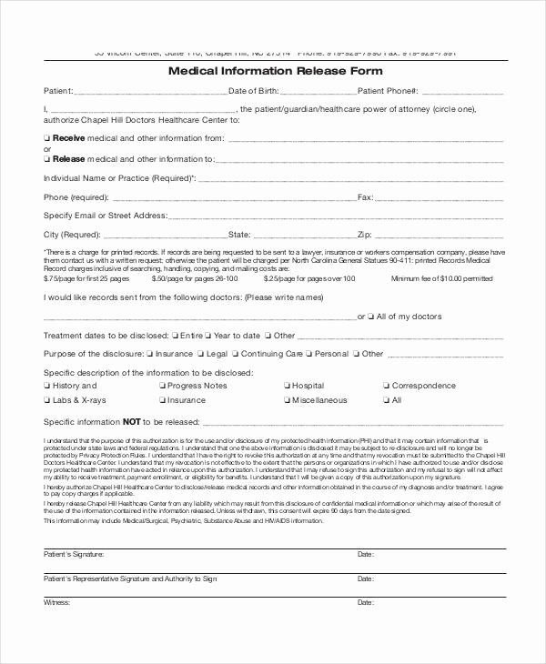 Sample Medical Release forms Unique 33 Medical Release forms In Pdf