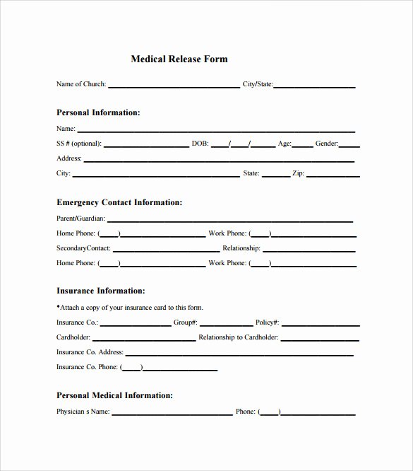 Sample Medical Release forms Unique Sample Medical Release form 10 Free Documents In Pdf Word