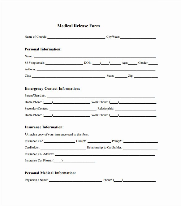 Sample Medical Release forms Unique Sample Medical Release form 10 Free Documents In Pdf Word