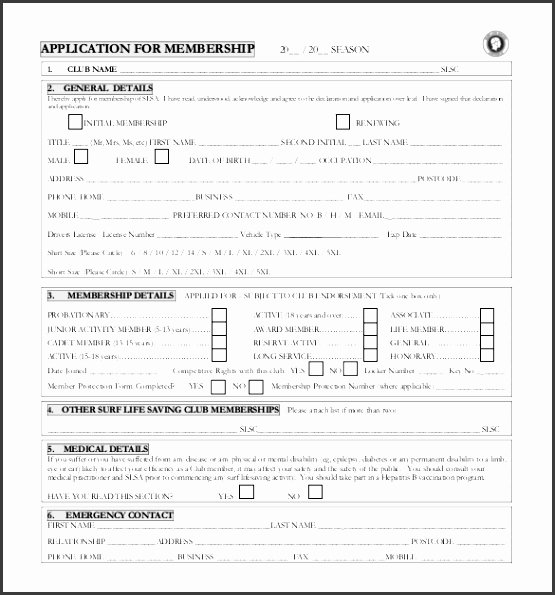 Sample Membership Application Beautiful 10 Membership Application form Template Sampletemplatess