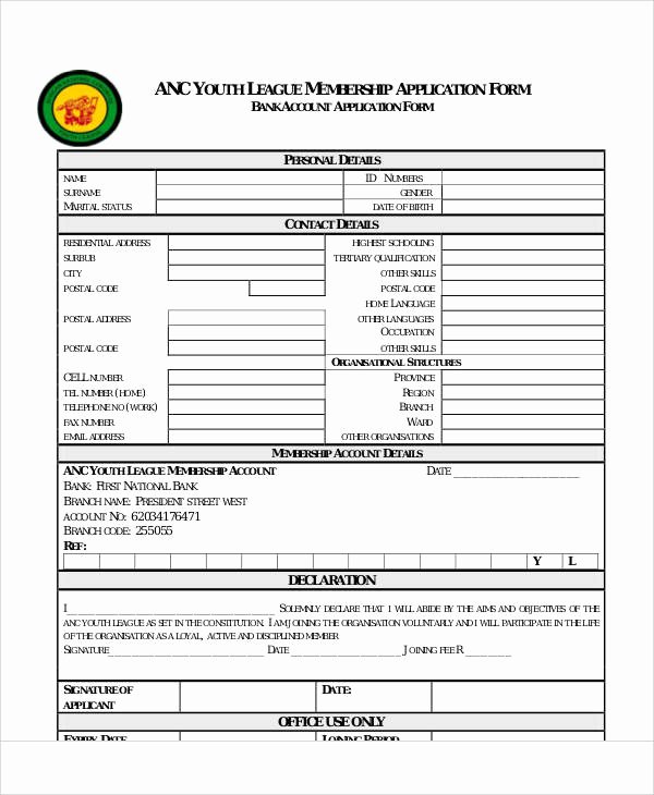 Sample Membership Application Elegant 57 Application form formats