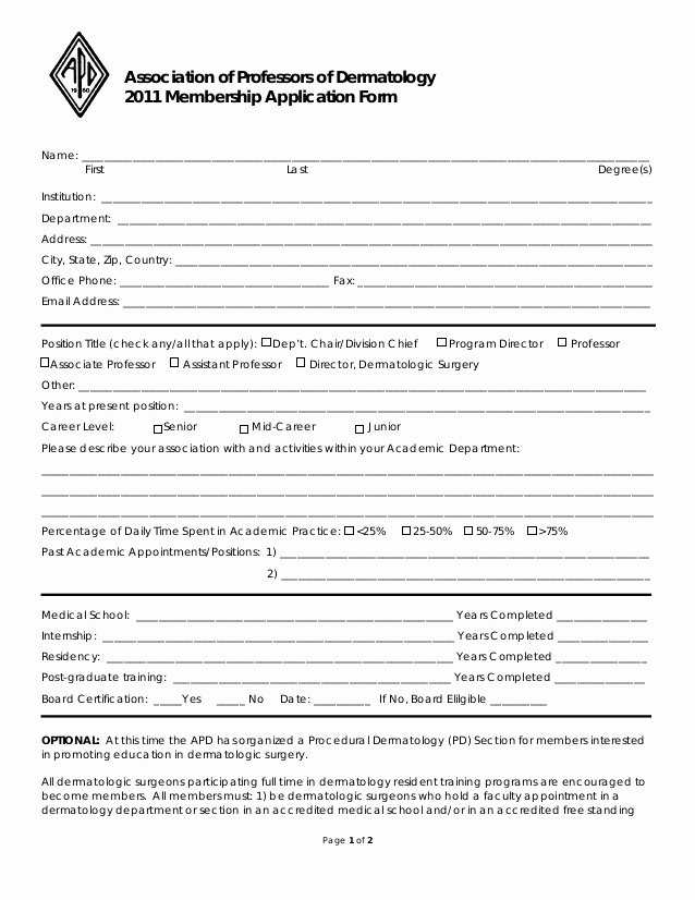 Sample Membership Application New Microsoft Word 2011 Membership Application form