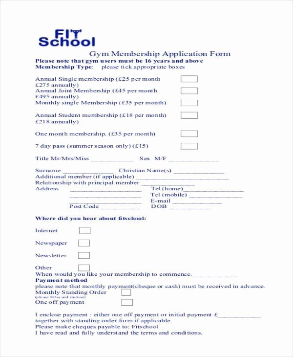 Sample Membership Application Unique 7 Membership Application form Samples Free Sample