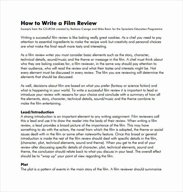 Sample Movie Review Essay Unique 9 Review Templates