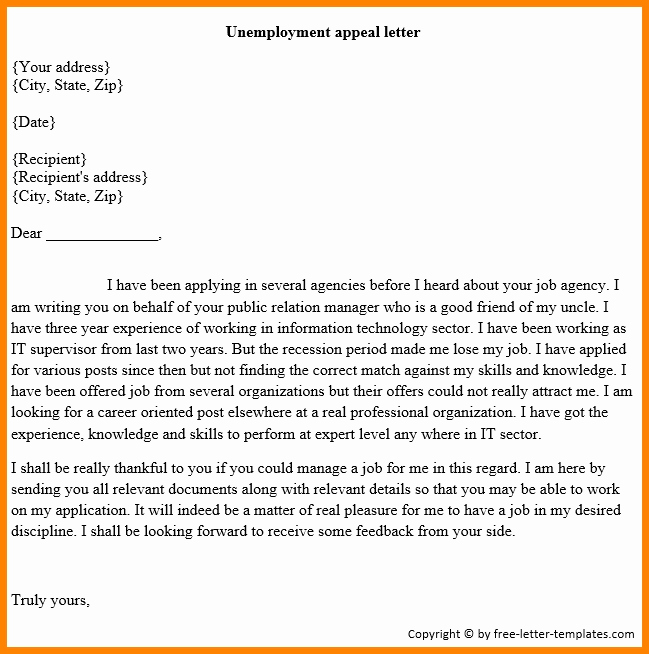 Sample Of Appeal Letter for Disqualification Lovely 12 Sample Unemployment Appeal Letter