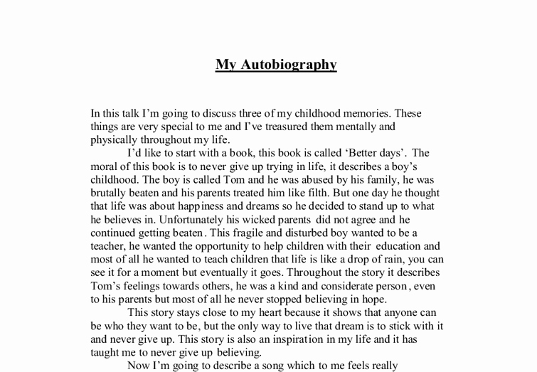 Sample Of Biographical Essay Elegant My Autobiography A Level Media Stu S Marked by