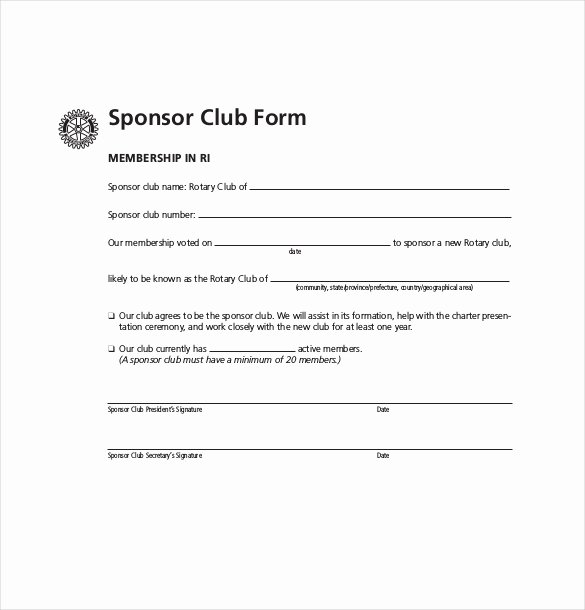 Sample Of Membership form for An organization Elegant 15 Sample Club Application Templates Pdf Doc