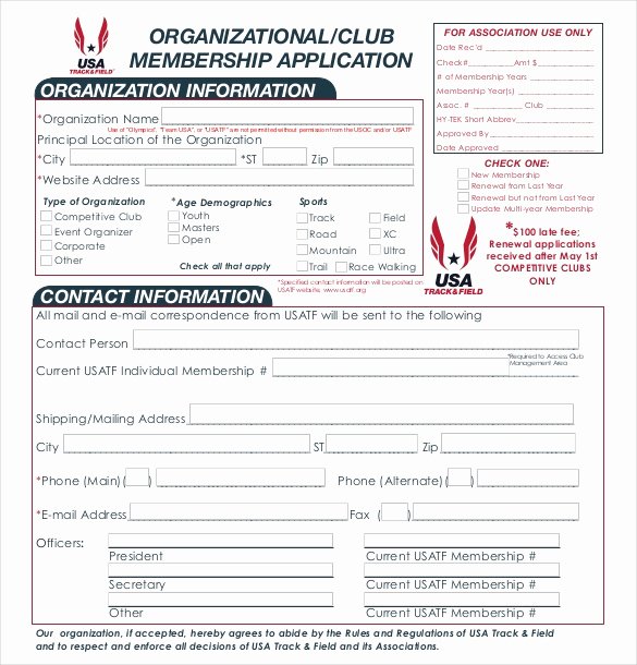 Sample Of Membership form for An organization Fresh 15 Sample Club Application Templates Pdf Doc