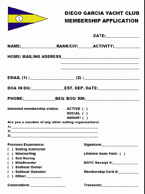 Sample Of Membership form for An organization Inspirational Diego Garica Biot Yacht Club and Marina