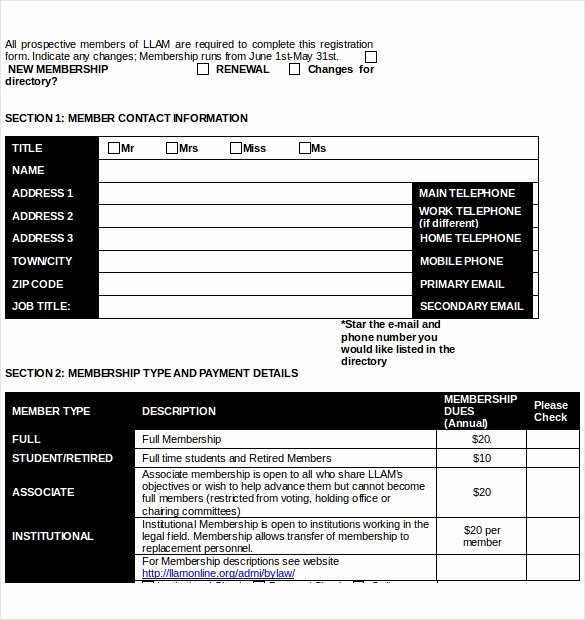 Sample Of Membership form for An organization Unique 15 Sample Club Application Templates Pdf Doc