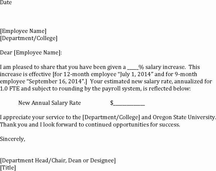 Sample Pay Increase Letter to Employee Beautiful Salary Increase Letter Sample Pdf