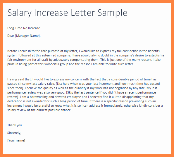 Sample Pay Increase Letter to Employee Best Of 5 Sample Salary Increase Letter to Employer