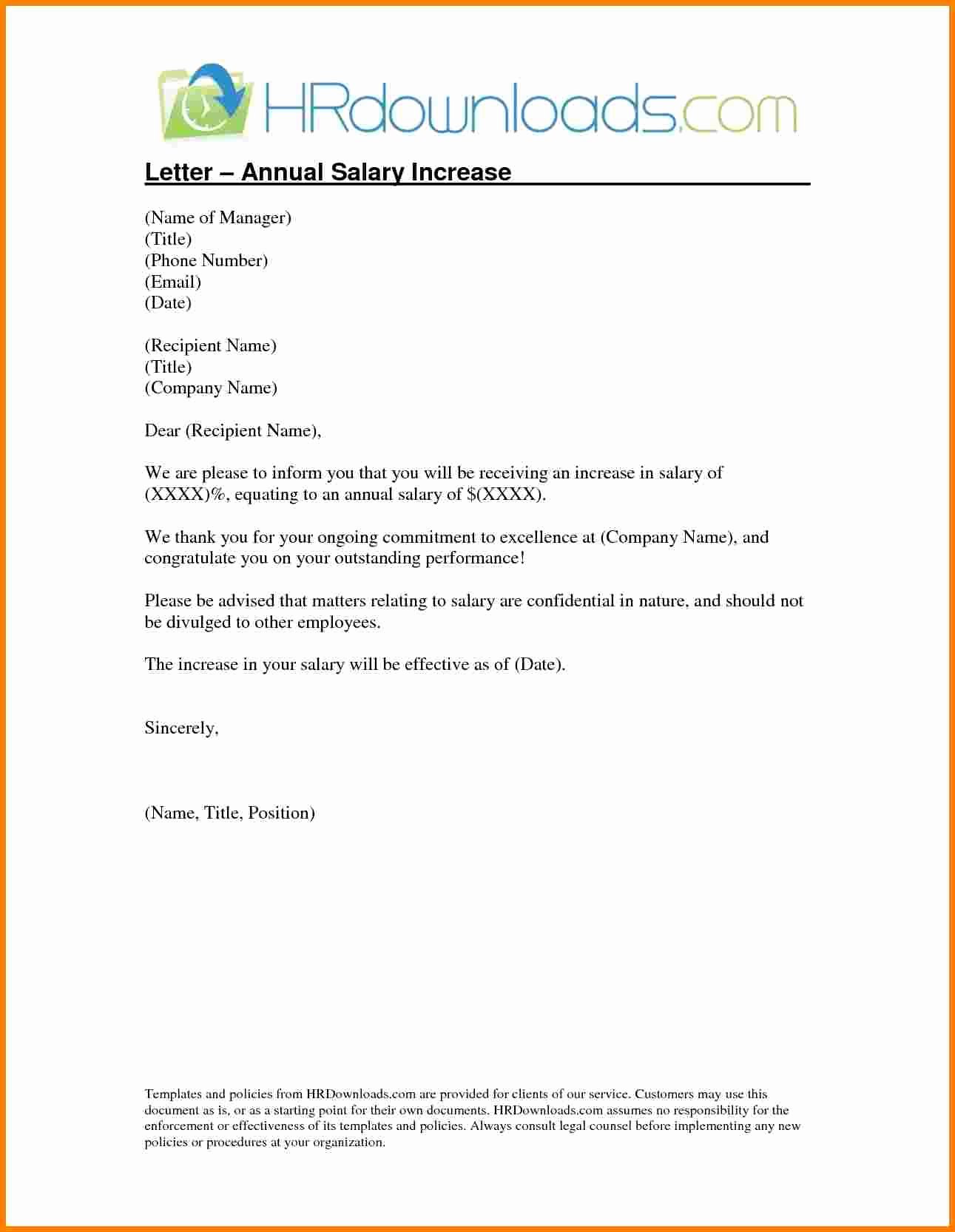 Sample Pay Increase Letter to Employee Elegant 8 Sample Salary Increase Letter to Employer