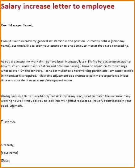 Sample Pay Increase Letter to Employee Lovely 7 Sample Salary Increase Proposal Letter