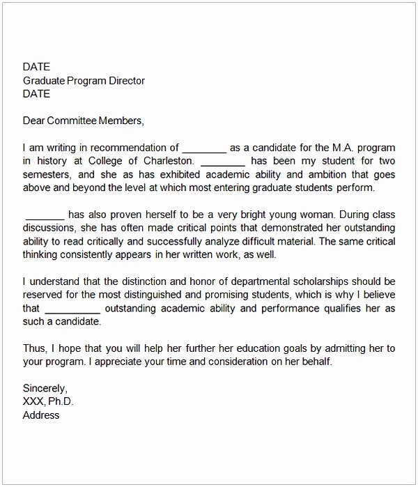 Sample Recommendation Letter for College Admission From Friend Awesome Sample Letter Of Re Mendation for Graduate School From