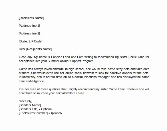 Sample Recommendation Letter for College Admission From Friend Awesome Sample Personal Letter Of Re Mendation 16 Download