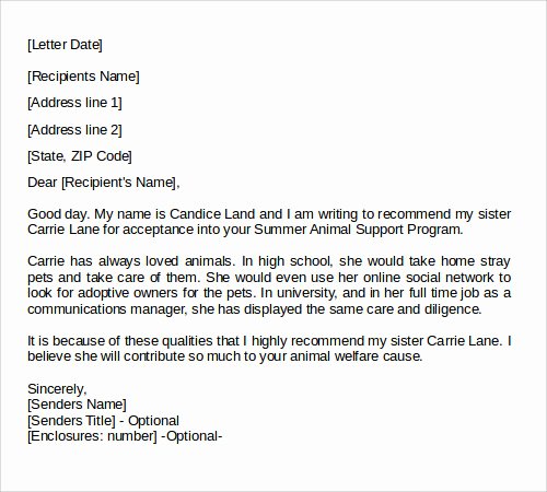 Sample Recommendation Letter for College Admission From Friend Unique Letters Of Re Mendation 17 Free Documents In Doc