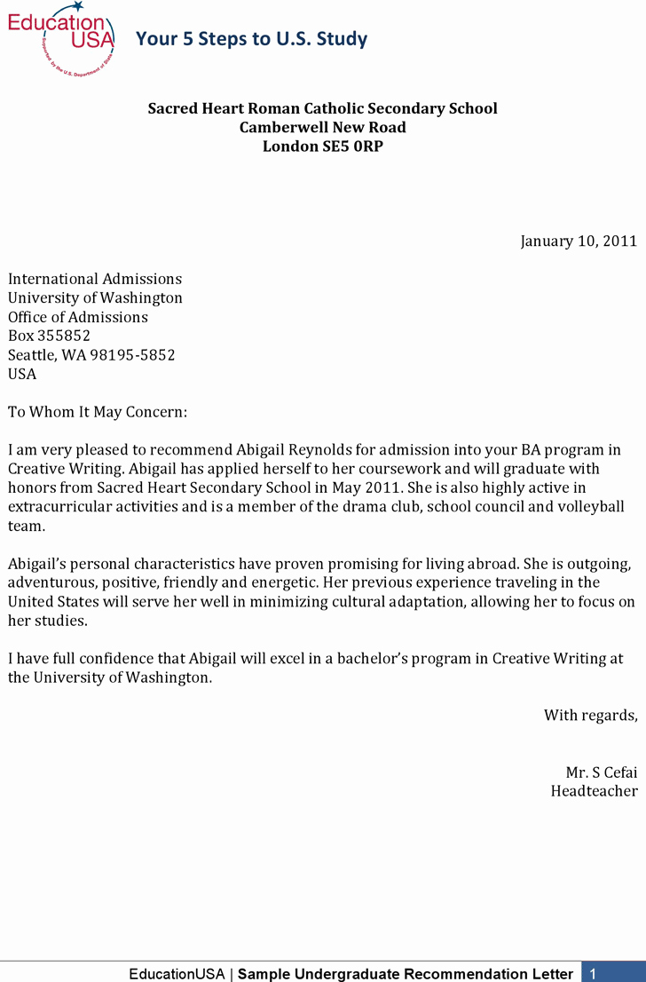 Sample Recommendation Letter for College Admission From Friend Unique Re Mendation Letter