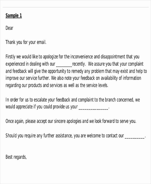 Sample Refund Letter to Customer New 32 formal Apology Letters