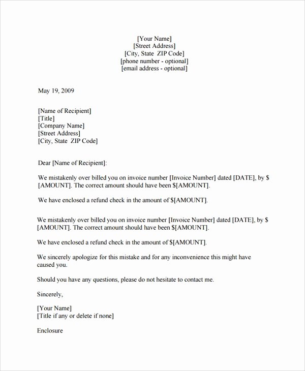Sample Refund Letter to Customer Unique 25 Sample Apology Letters Word Pdf Pages