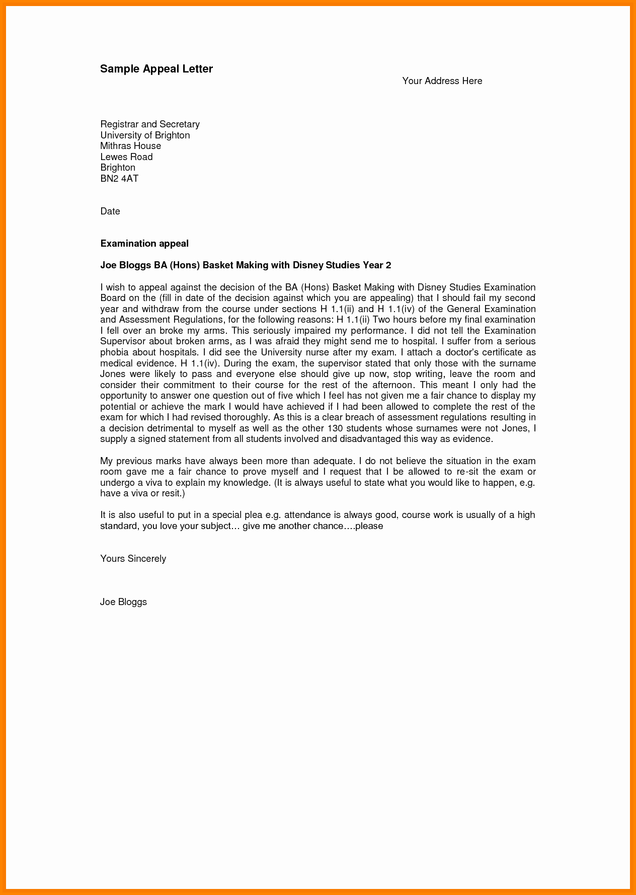 Sample Sap Appeal Letter Inspirational 12 Sap Appeal Letter Template