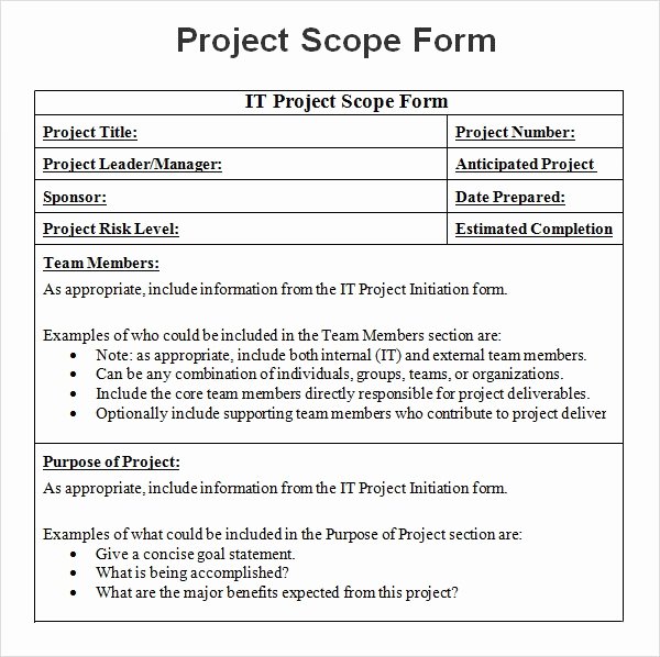 Sample Scopes Of Work Unique 8 Sample Project Scope Templates Pdf Word