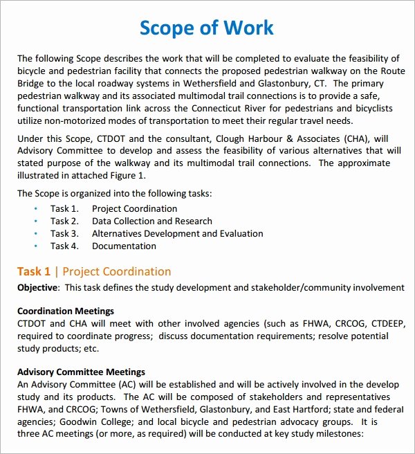 Sample Scopes Of Work Unique Scope Of Work 22 Dowload Free Documents In Pdf Word Excel