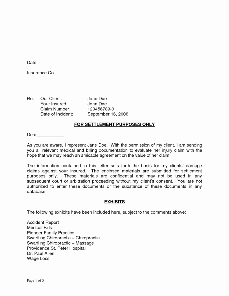 Sample Settlement Letter for Car Accident Lovely Car Whiplash Settlement Templates