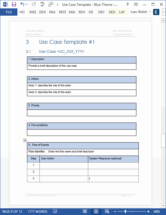 Sample Use Case Document Lovely Use Case Template – Ms Word &amp; Visio Templates