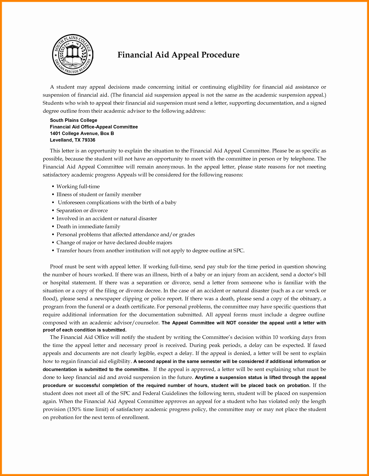Sap Appeal Letter Example Fresh Financial Aid Appeal Letter