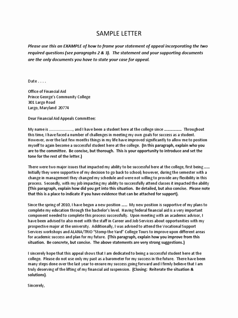 Sap Appeal Letter Example Luxury Sap Appeal Sample Letter Doc