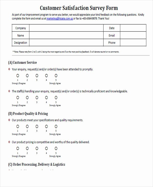 Satisfaction Survey Template Word Best Of Printable Survey form 55 Examples In Pdf Word