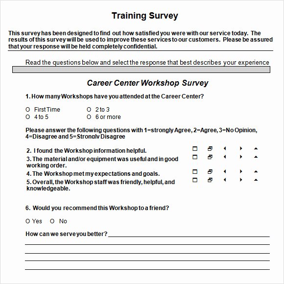 Satisfaction Survey Template Word Lovely Training Survey 9 Download Free Documents In Pdf Word