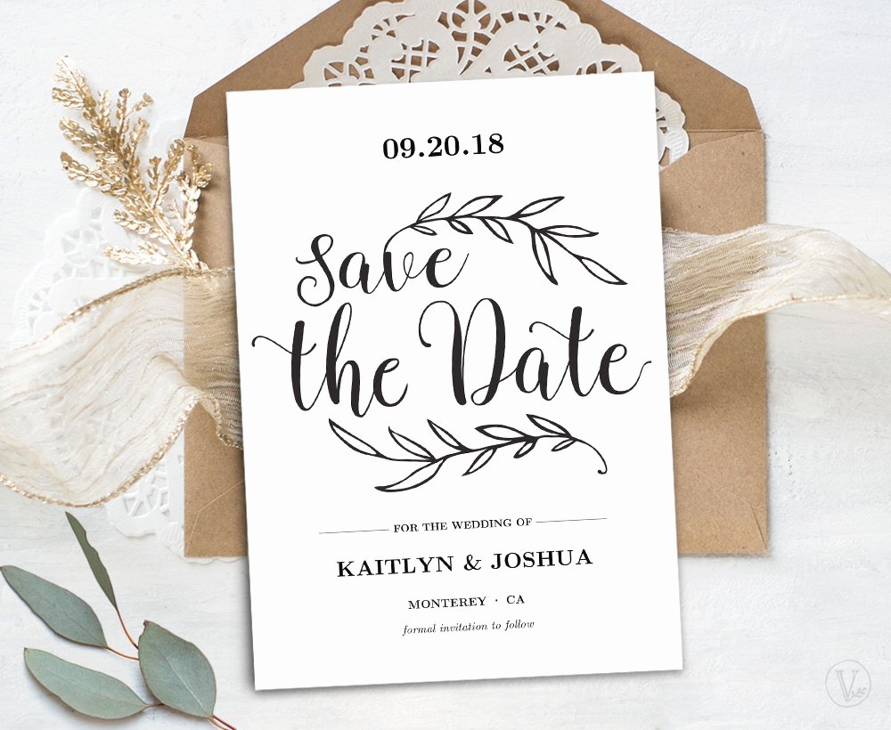 Save the Date Text Template Best Of Printable Save the Date Card Template Kraft Save the Date