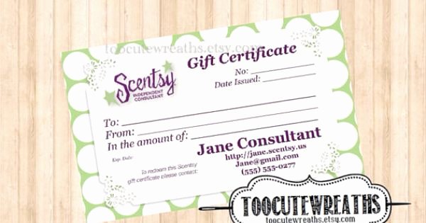 Scentsy Gift Certificate Template Beautiful Business Card Size Scentsy and Gift Certificates On Pinterest