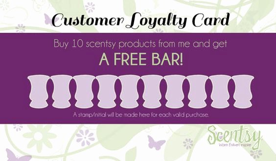 Scentsy Loyalty Cards New Scentsy Customer Loyalty Cards by Mycrazydesigns On Etsy