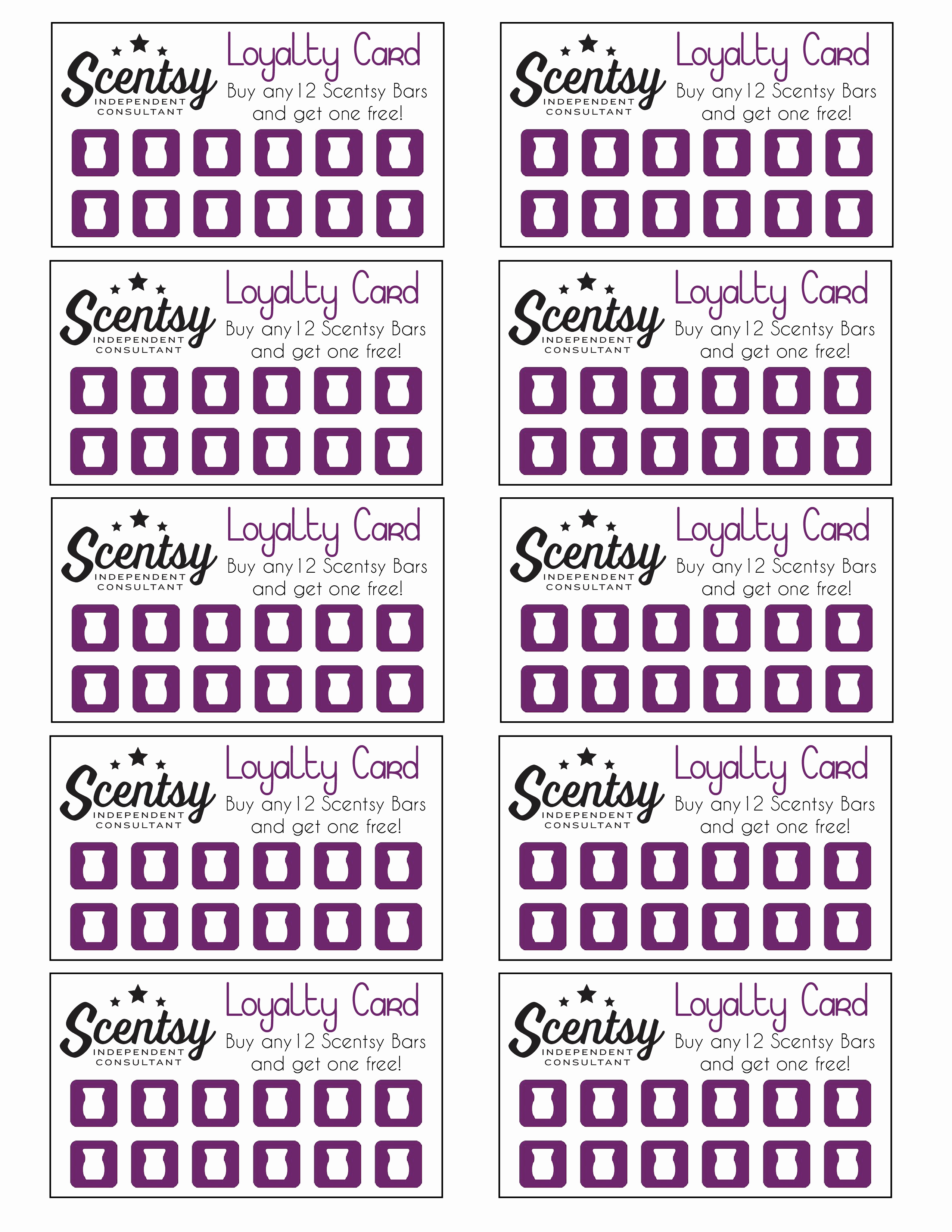 Scentsy Loyalty Cards New Scentsy Loyalty Card …